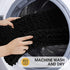 Upgrade Luxury Black Bathroom Rug Mat 17"x47.5", Ultra Soft Thick Absorbent Bath Mats, Non Slip Chenille Toilet Mat for Bathroom, Bedroom, Kitchen...