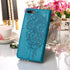 for iPhone 7/8 Plus Wallet Case, 6/6S Plus Case, Butterfly Floral Embossed, Wrist Strap, Card Holder Slots,Stand Leather Protective Flip Cover (Bl...