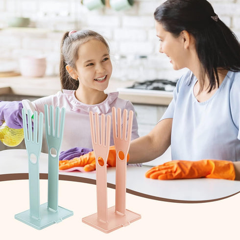2 Pieces Kitchen Glove Holder Glove Drying Rack Drying Dryer Rack Plastic Mitten Rubber Rack Gloves Hanger Sink Stand Towel Reusable Towel Storage...