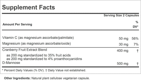 ANDREW LESSMAN Cranberry with D-Mannose – 60 Capsules – Supports Bladder, Kidney and Urinary Tract Health. High Potency Standardized Cranberry Con...