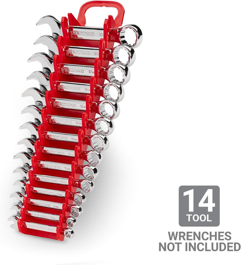 TEKTON 14-Tool Stubby Combination Wrench Holder (Red) | OWP21214 | Made in USA...