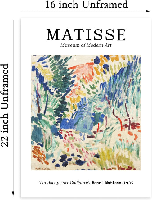 Henri Matisse Wall Art Prints - Matisse Canvas Wall Art Picture Matisse Landscape Poster Henri Matisse Exhibition Poster Matisse at Collioure Prin...