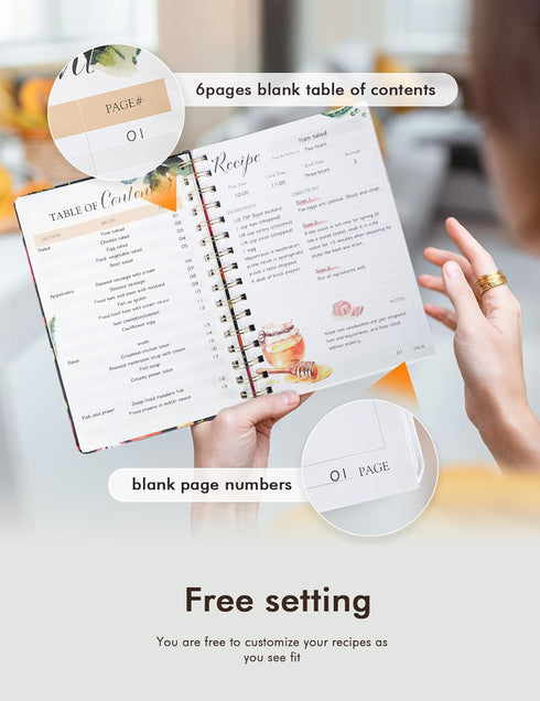 Recipe Book Waterproof Hardcover to Write in Your Recipes,Simplified Family Recipe Notebook for the Chef at Home, Recipe Journal Hold 120 Recipes?...
