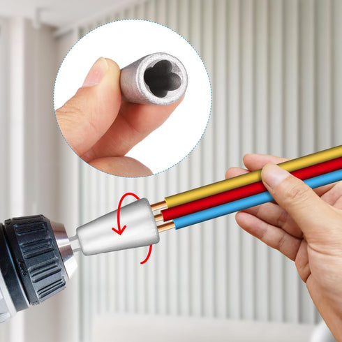 3pcs Wire Twisting Tools, 3 Way /5 Way Wire Stripper and Twister Wire Stripping Tool Wire Connector Socket Cable Twister Tool for Power Drill...