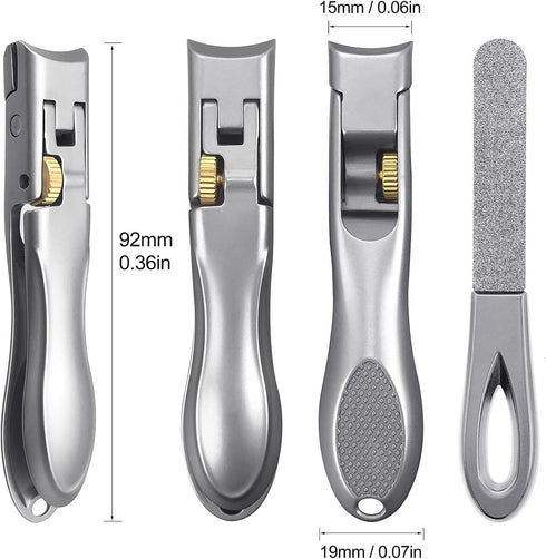 SGNEKOO Wide Jaw Opening Nail Clippers with Diamond Nail File Set, Safety Gear Lock Large for Hard/Thick Toenail,Heavy Duty Fingernail Cutter Trim...