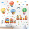DECOWALL DA4-1406 Animal Train and Hot Air Balloons Kids Wall Stickers Wall Decals Peel and Stick Removable Wall Stickers for Kids Nursery Bedroom...