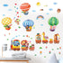 DECOWALL DA4-1406 Animal Train and Hot Air Balloons Kids Wall Stickers Wall Decals Peel and Stick Removable Wall Stickers for Kids Nursery Bedroom...