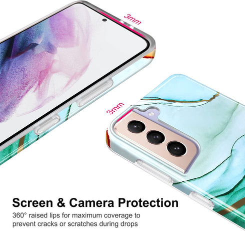 JIAXIUFEN Galaxy S21 Plus Case Gold Electroplated Glitter Marble Slim Shockproof TPU Soft Rubber Silicone Cover Phone Case for Samsung Galaxy S21+...