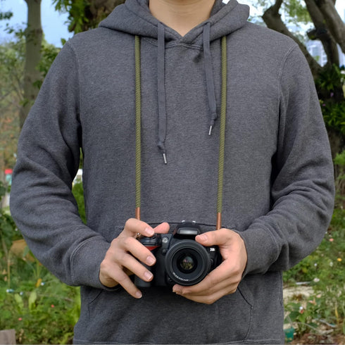 120cm Camera Strap,Vintage Soft Camera Rope Strap Neck Shoulder Strap Compatible with Sony Nikon Canon Fuji Mirrorless DSLR SLR Camera Green...