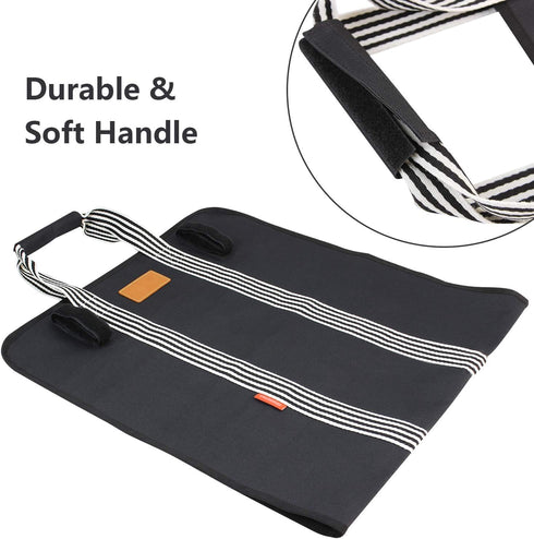 Indoor Heavy Firewood Log Carrier Tote, Oxford Canvas Fabric Foldable Wood Carrier Padded Handles, Outdoor Large Capacity Firewood Carrier Bag wit...