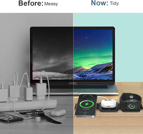 3 in 1 Magnetic Foldable Wireless Charger, Ankilo Wireless Charging Station for Travel,Portable Wireless Charging Station...