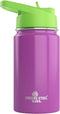 Kids Water Bottle - 12oz Purple | Leak Proof With Straw & Handle | 24 Hours Cold | Insulated, Double Wall Stainless Steel | Easy Sip Toddler Cup |...