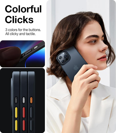 TORRAS Shockproof Designed for 15 Pro Case, 12FT Military Grade Drop Tested, Anti-Fingerprints Anti-Scratch Translucent Matte Back with Silicone S...