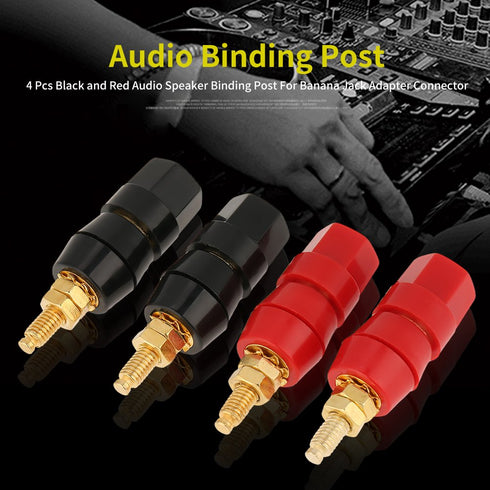 4 Pcs Banana Socket Test Probe Audio Speaker Terminal Binding Post Banana Plug Jack Socket Adapter Connector for 4mm Banana Plugs Black and Red...