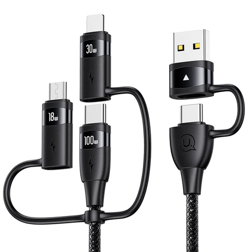 100W USB C Multi Charging Cable, USAMS 4FT 5-in-1 5A Fast Sync Charger Adapter Nylon Braided Type-C Cable for Laptop/Tablet/Phone and More......