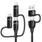 100W USB C Multi Charging Cable, USAMS 4FT 5-in-1 5A Fast Sync Charger Adapter Nylon Braided Type-C Cable for Laptop/Tablet/Phone and More......