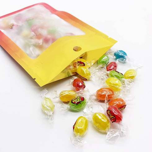 100 Pcs Resealable Mylar Ziplock Food Storage Bags, Gradient Color Smell Proof Bag with Clear Window, Packaging Pouch for Coffee Beans Candy Sampl...