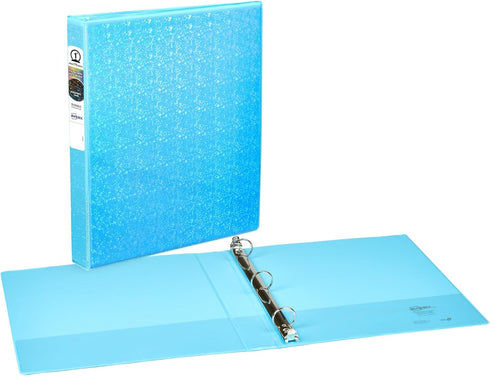Avery Luxe Collection Durable Holographic 3 Ring Binder, Customizable View Cover, 1 Inch Round Rings, 1 Holographic Aqua Binder (03224)...