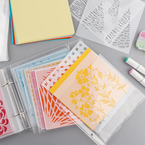 2 Set 6x6 inch inch and 5x6.4inch Clear Stamps Storage Embossing Folder Storage Photo Storage Album Seal Bags Storage Keeper Cards Folder Storage ...
