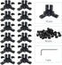 12Pcs Black 2020 Series 3-Way End Corner Bracket Connector with Screws + 1pcs Wrench for Slot 6mm 20S Aluminum Rail Accessories (12)...