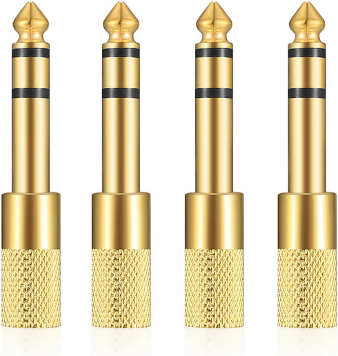 6.35mm (1/4 inch) Male to 3.5mm (1/8 inch) Female Stereo Headphone Adapters, 4 Pcs 3.5mm/1/8'' Female to 6.35mm/1/4'' Male Stereo Audio Adapter Ja...