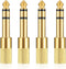 6.35mm (1/4 inch) Male to 3.5mm (1/8 inch) Female Stereo Headphone Adapters, 4 Pcs 3.5mm/1/8'' Female to 6.35mm/1/4'' Male Stereo Audio Adapter Ja...