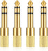 6.35mm (1/4 inch) Male to 3.5mm (1/8 inch) Female Stereo Headphone Adapters, 4 Pcs 3.5mm/1/8'' Female to 6.35mm/1/4'' Male Stereo Audio Adapter Ja...