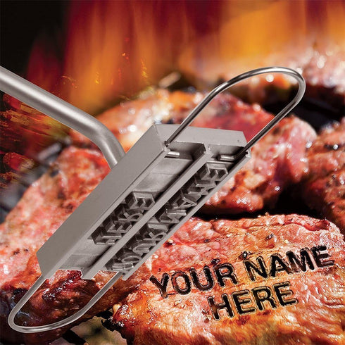 BBQ Meat Branding Iron with Changeable Letters and a Handy Draw- Great for Branding Steaks Burgers Chicken...