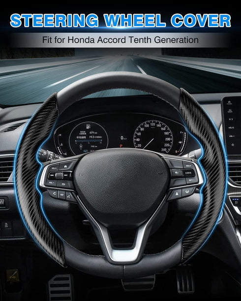Honda Accord Steering Wheel Cover 2018-2022 Men Women Non-Slip Car Steer Wheel Cover for Honda Accord Carbon Fiber Accessories Steering Protector ...