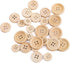 Tosnail 600 Pieces Wooden Buttons Round Blank Wood Buttons for Crafts and Sewing Project - 15mm, 20mm, 25mm, 4 Holes, Natural Color...