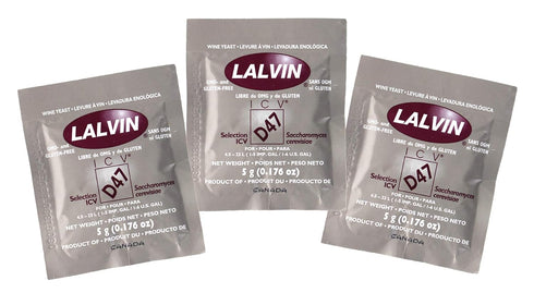 Lalvin ICV D-47 Wine Yeast, 5 grams - 3-Pack...