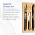 Jean Dubost Laguiole 3-Piece Cheese Knife Set, Black Handles - Rust-Resistant Stainless Steel - Includes Wooden Tray - Made in France...