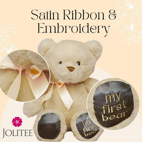 Jolitee My First Bear Stuffed Animal - Beige Neutral Teddy Bear for Baby for Newborn 10"...