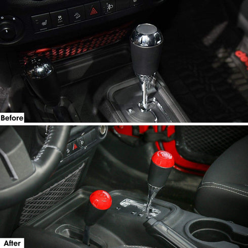 RT-TCZ for Wrangler JK Gear Shift Knob Trim Cover for Jeep Wrangler JK JKU 2011-2017 Red Interior Accessories 2pcs...
