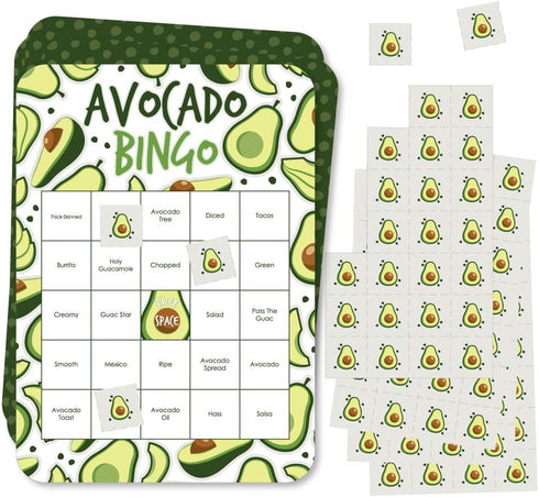 Big Dot of Happiness Hello Avocado - Bingo Cards and Markers - Fiesta Party Bingo Game - Set of 18...