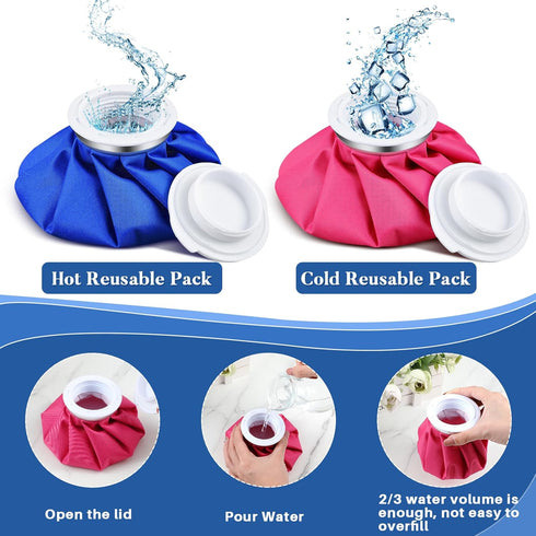 4 Packs Reusable Ice Pack Cold and Hot Use Hot Water Bag Kids Adults Cold Packs for Injuries Pain Relief Wisdom Teeth Breastfeeding Tired Eyes, 5....