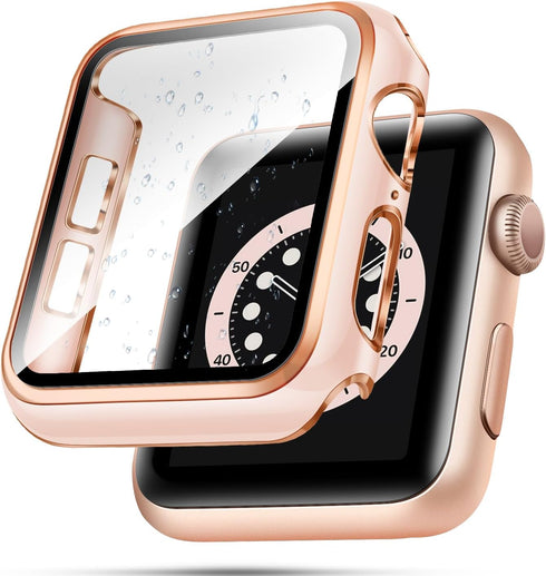 top4cus 40mm Case Compatible with Apple Watch, with Built-in Tempered Glass Screen Protector, PC Cover for iWatch Series 9/8/7/SE 2rd SE 6 5 4/3 2...