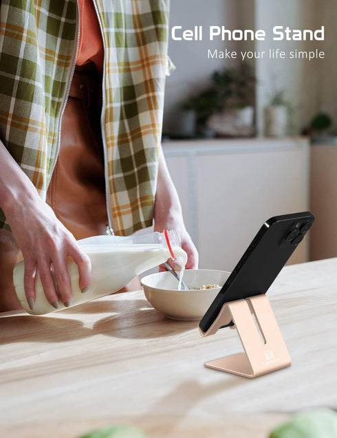 Phone Stand, Aluminum Phone Holder for iPhone 16 15 14 13 12 11 X 8 7 6 Plus 5, Tablet, Samsung, Huawei, Suitable for All Smartphones, Adding a To...