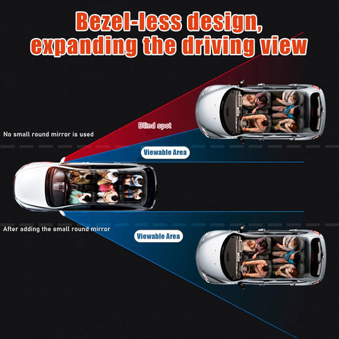 2 Pack Blind Spot Mirrors, 2'' Round Shape Waterproof HD Frameless Glass with Wide Angle, Self-Adhesive Adjustable Rear View Convex Mirrors Suitab...