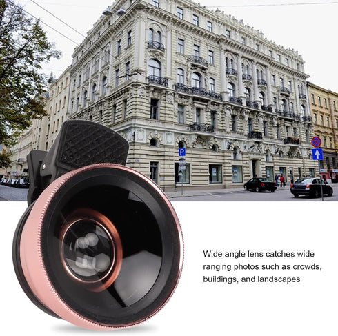 2 in 1 Cell Phone Lens Kit, 0.45X Wide Angle 12.5X Macro Phone Camera Lens, Professional Cell Phone Lens with Clip, Detachable HD Lens with Storag...