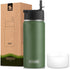 koodee Water Bottle-16 oz Stainless Steel Double Wall Vacuum Insulated Sports Water Bottle with Straw for Girls and Boy (Grass Green)...