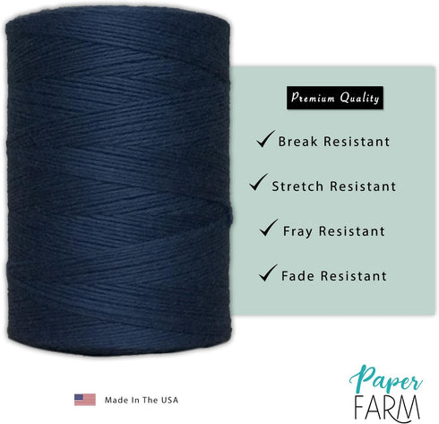 100% Cotton Loom Warp Thread (Navy Blue), 8/4 Warp Yarn (800 Yards), Perfect for Weaving: Carpet, Tapestry, Rug, Blanket or Pattern - Warping Thre...