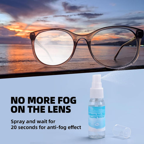 Glasses Cleaning Kit Eyeglass Cleaner, Glasses Cleaner Anti Fog Wipes for Glasses Lens Cleaner Spray with Microfiber Cloth, Eye Glass Repair Kit w...