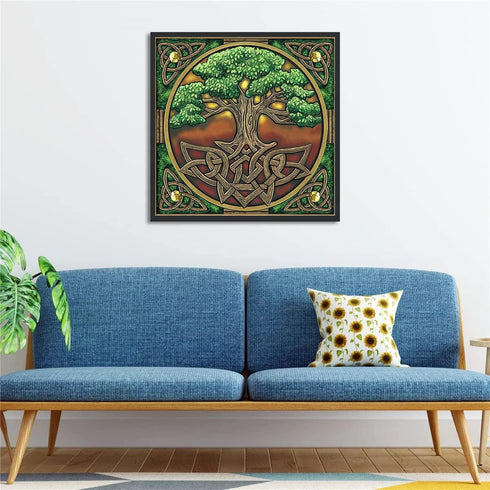 VIGEGU Tree Stamped Cross Stitch Kits, Counted Cross Stitch Kits for Adults Beginners,Embroidery Kits,Full Range of Cross-Stitch Stamped Kits Need...