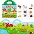 Reusable Sticker Books for Kids, Travel Removable Toddler Farm Sticker Books for 3 4 5 Year Old Girls Boys Birthday Gifts Educational Learning Toy...
