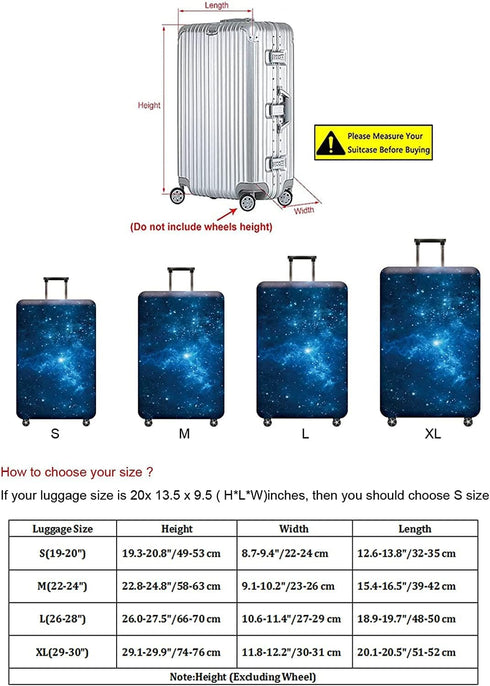 Luggage Cover,Washable Elastic Suitcase Cover Protector Galaxy, XL: Fit 29-30 Inch Luggage...