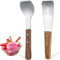 Patelai 2 Pcs Ice Cream Scoop Stainless Steel Ice Cream Shovel with Wooden Handle Dessert Spade Butter Cutter Flat Metal Spade for Dining Kitchen ...