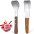 Patelai 2 Pcs Ice Cream Scoop Stainless Steel Ice Cream Shovel with Wooden Handle Dessert Spade Butter Cutter Flat Metal Spade for Dining Kitchen ...