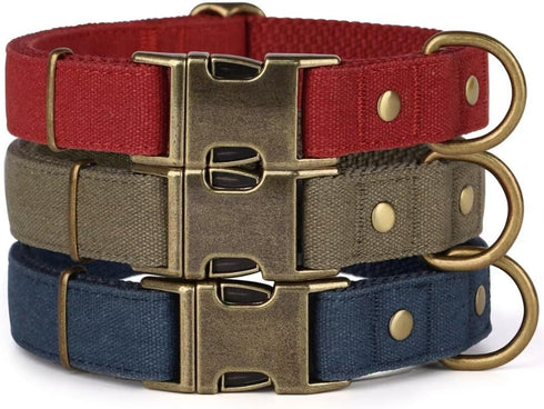 PET ARTIST Nylon Dog Collar for Large Dogs, Heavy Duty Dog Collar with Quick Release Metal Buckle, Soft Padded Blue Dog Collar, Adjustable Durable...