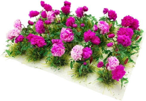 20Pcs Miniature Flower Cluster Grass Flower Tufts for Mini Dollhouse Fairy Garden Railway Simulated Static Scenery Micro Landscape Model (Rose)...